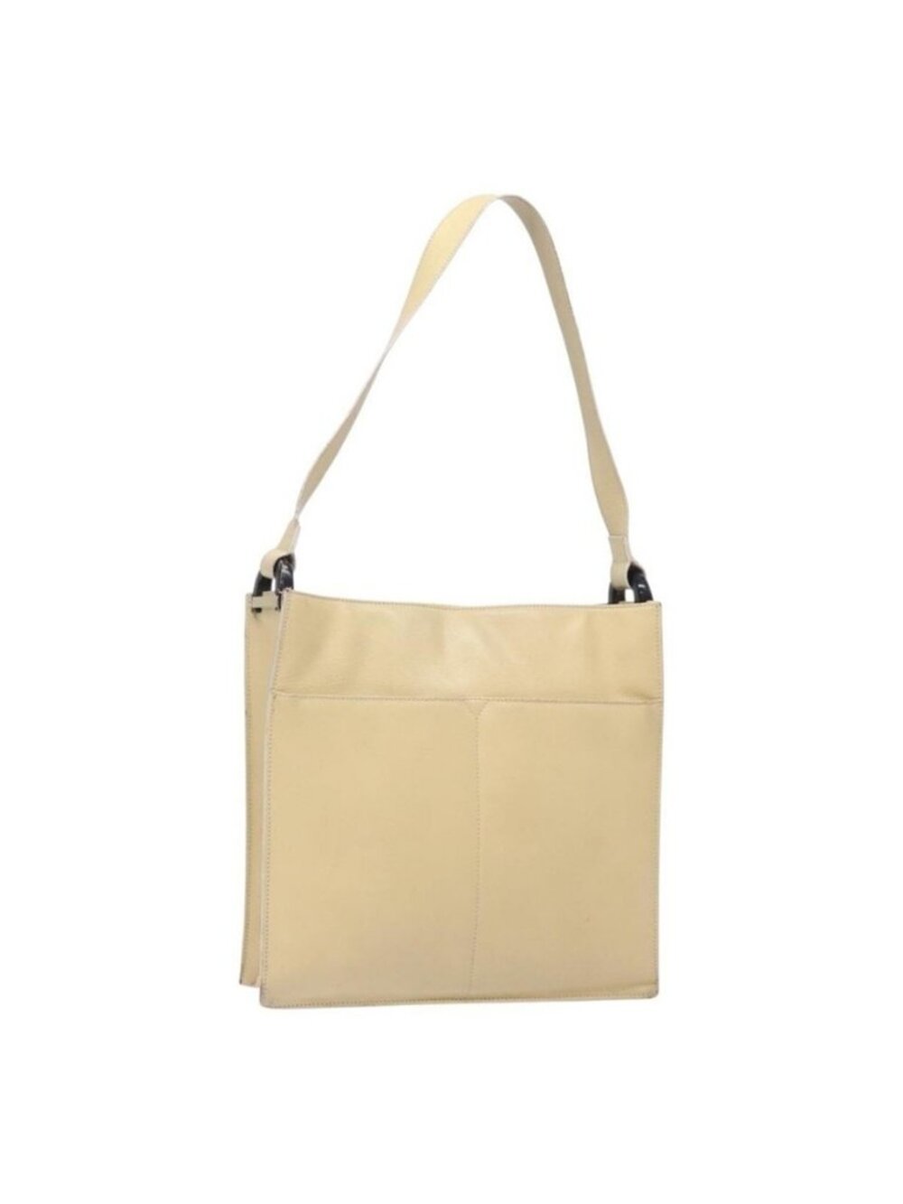 Authentic GUCCI Shoulder Bag Leather Beige Gold 001 3444 1801